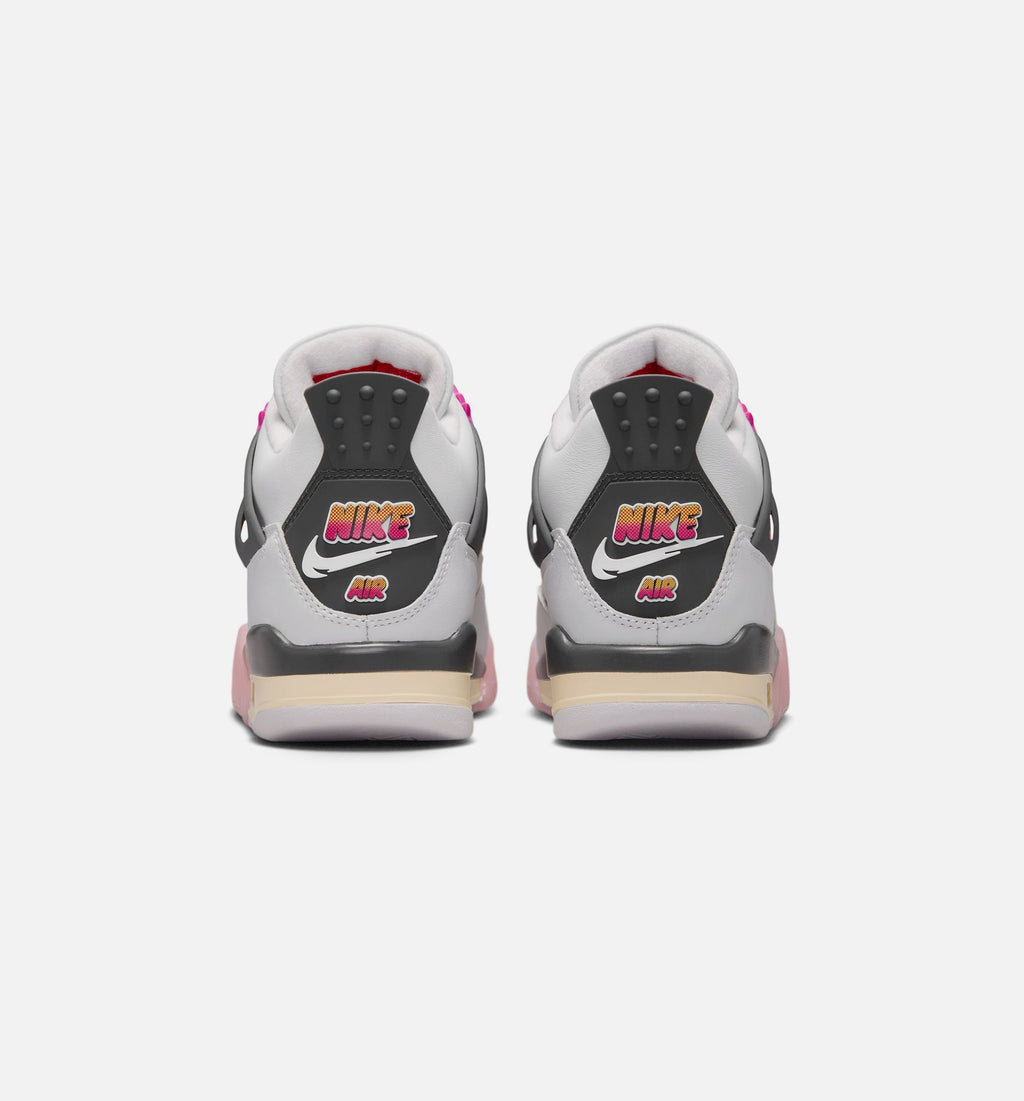Air Jordan 4 Retro Comic Grade School Lifestyle Shoe - Off WhiteFire PinkAnthracite Free Shipping