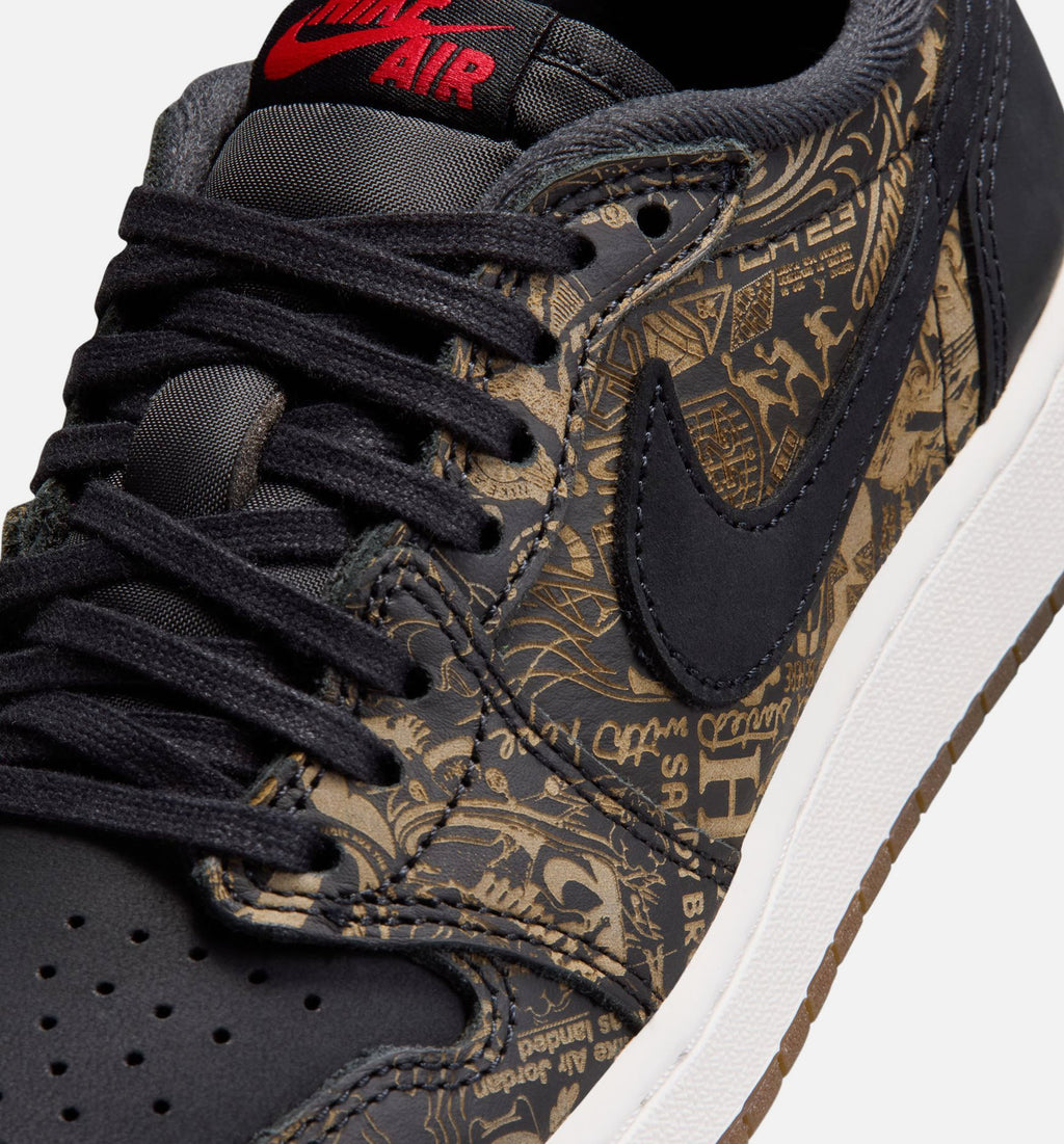 Air Jordan 1 Retro Low OG Laser Black And Varsity Red Grade School Lifestyle Shoe - BlackVarsity RedSummit White Free Shipping