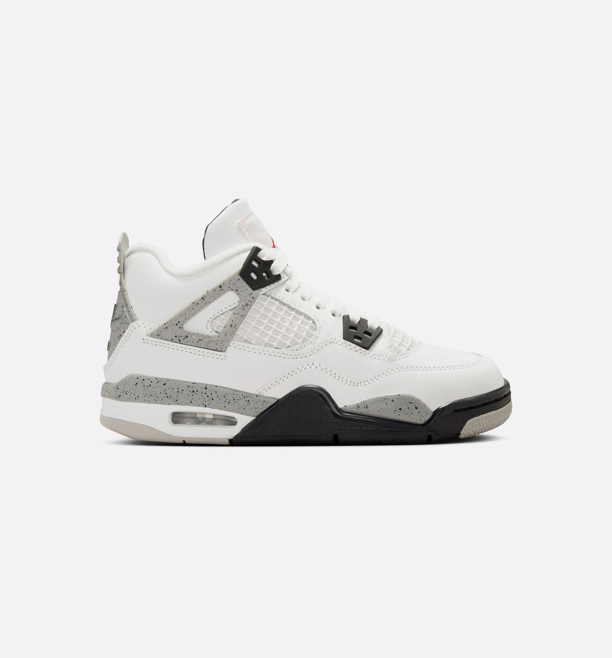 Air Jordan 4 Retro White Cement Grade School Lifestyle Shoe - Summit WhiteFire RedCement GreyBlack