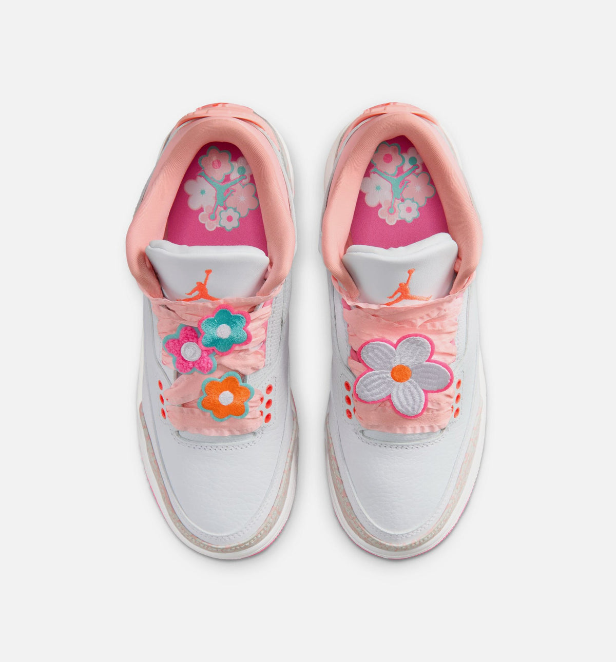 Air Jordan 3 Retro Spring Flowers Grade School Lifestyle Shoe - Pearl PinkPink BloomPink GlowHyper Orange