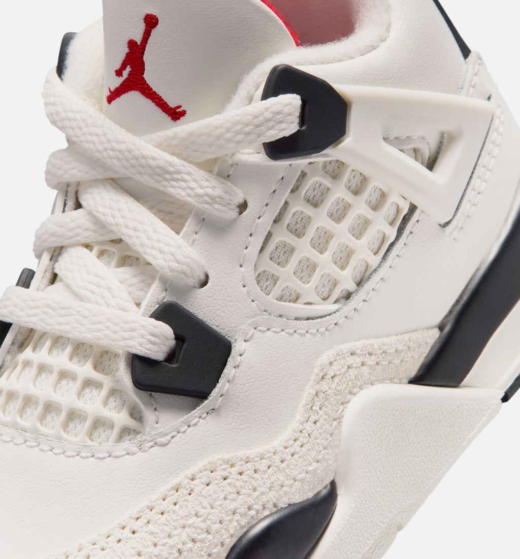 Air Jordan 4 Retro Flight Club Infant Toddler Lifestyle Shoe - SailBlackUniversity Red Free Shipping