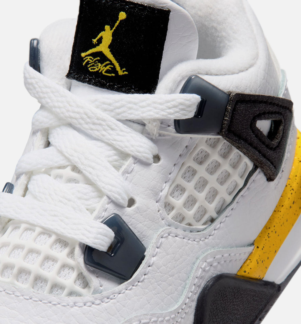 Air Jordan 4 Retro Rare Air Tour Yellow Infant Toddler Lifestyle Shoe - WhiteDark Blue GreyBlackTour Yellow Free Shipping