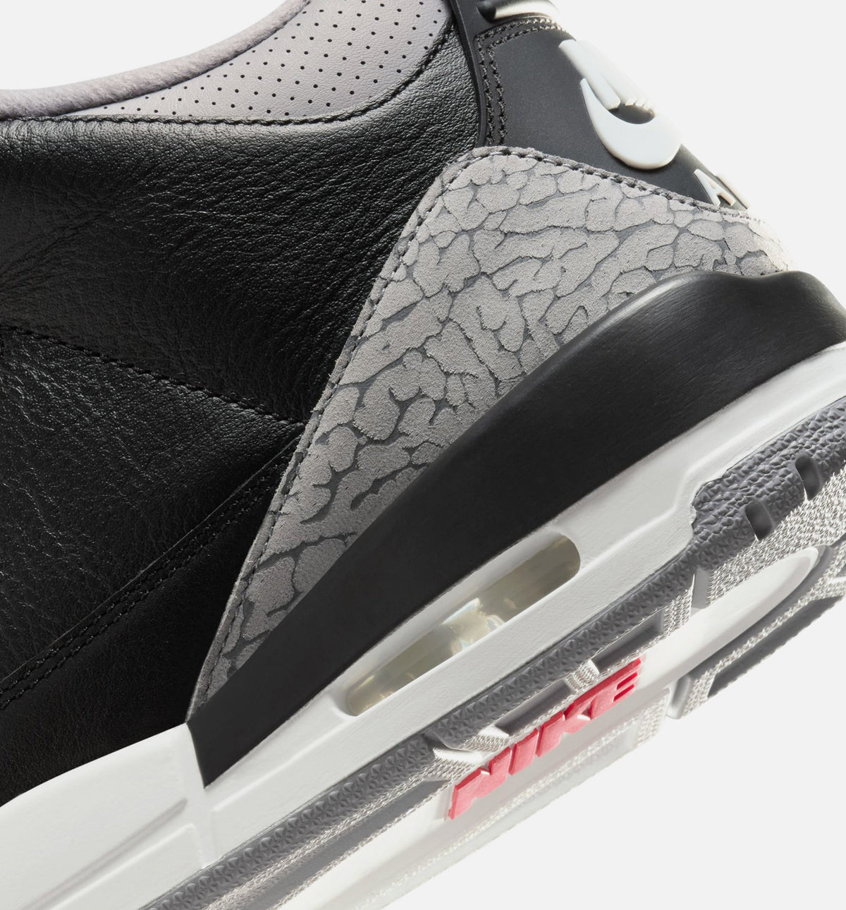 Air Jordan 3 Retro Black Cement Mens Lifestyle Shoe - BlackFire RedCement GreySummit White