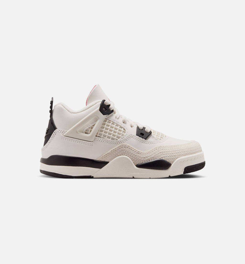 Air Jordan 4 Retro Flight Club Preschool Lifestyle Shoe - SailBlackUniversity Red