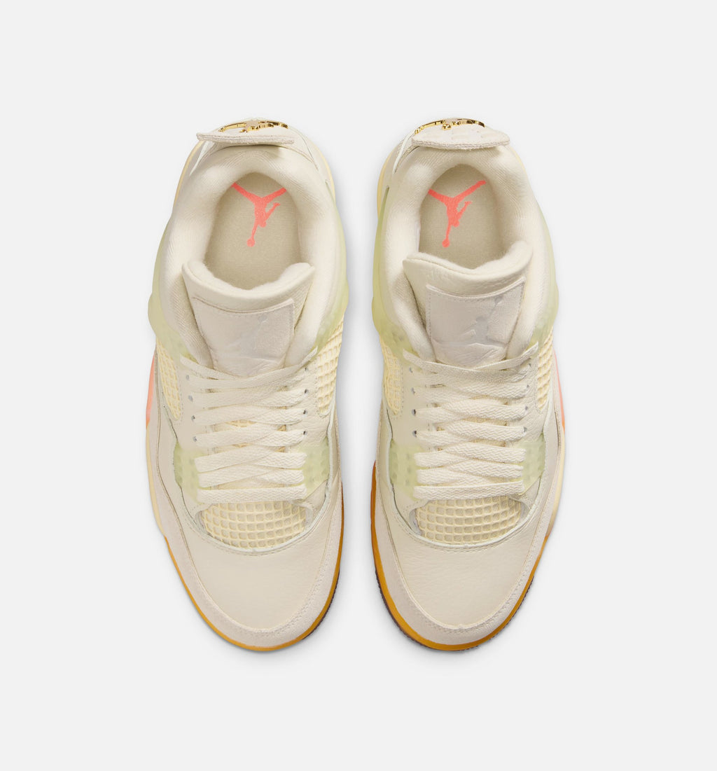 Air Jordan 4 Retro Birds of Paradise Womens Lifestyle Shoes - Coconut MilkMetallic GoldMuslinBright MangoSundialBlack