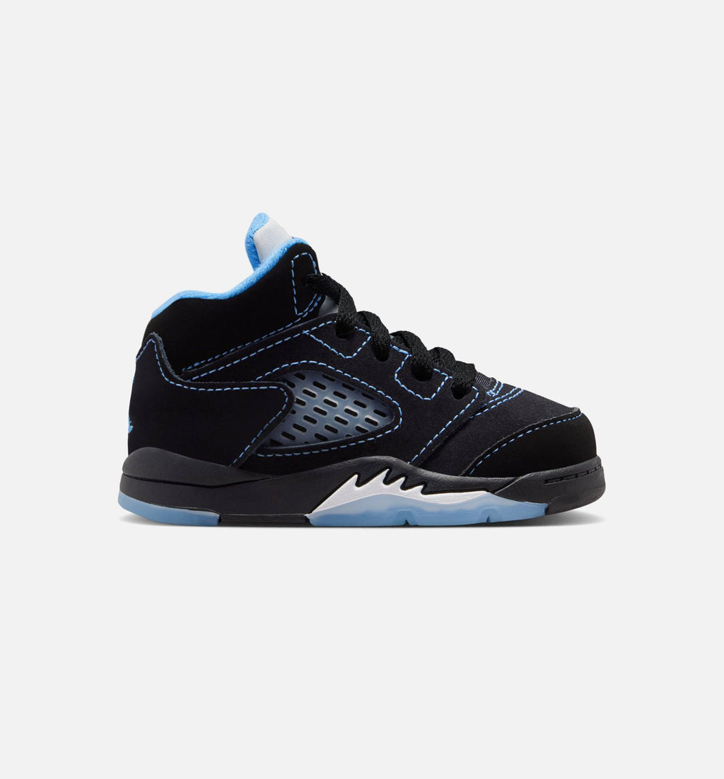 Air Jordan 5 Retro Black Carolina Infant Toddler Lifestyle Shoe - BlackUniversity BlueWhite Free Shipping
