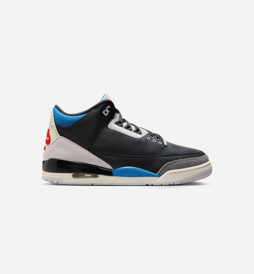 Air Jordan 3 Retro OG Rare Air Mens Lifestyle Shoe - BlackChile RedNeutral Grey
