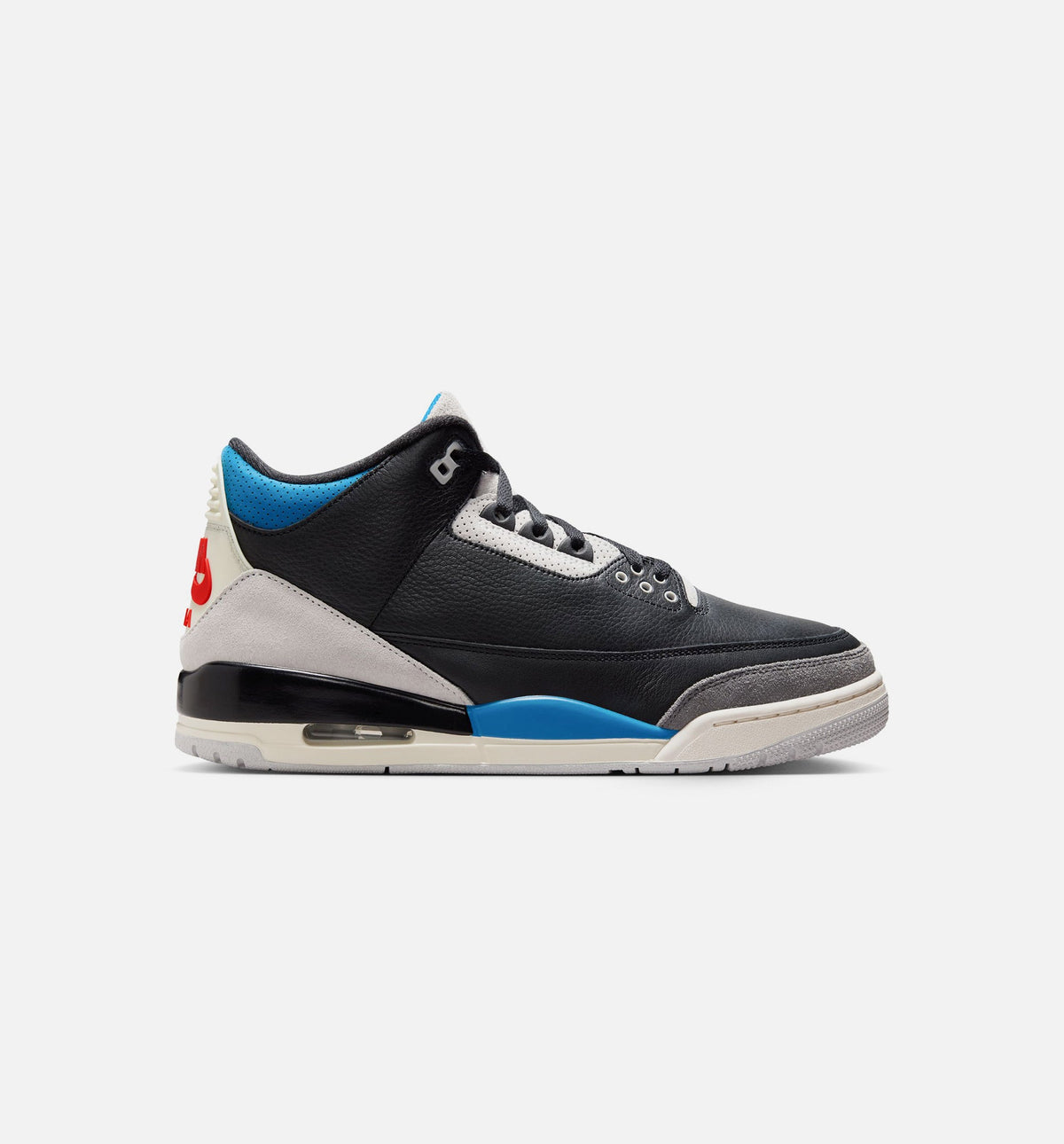Air Jordan 3 Retro OG Rare Air Mens Lifestyle Shoe - BlackChile RedNeutral Grey