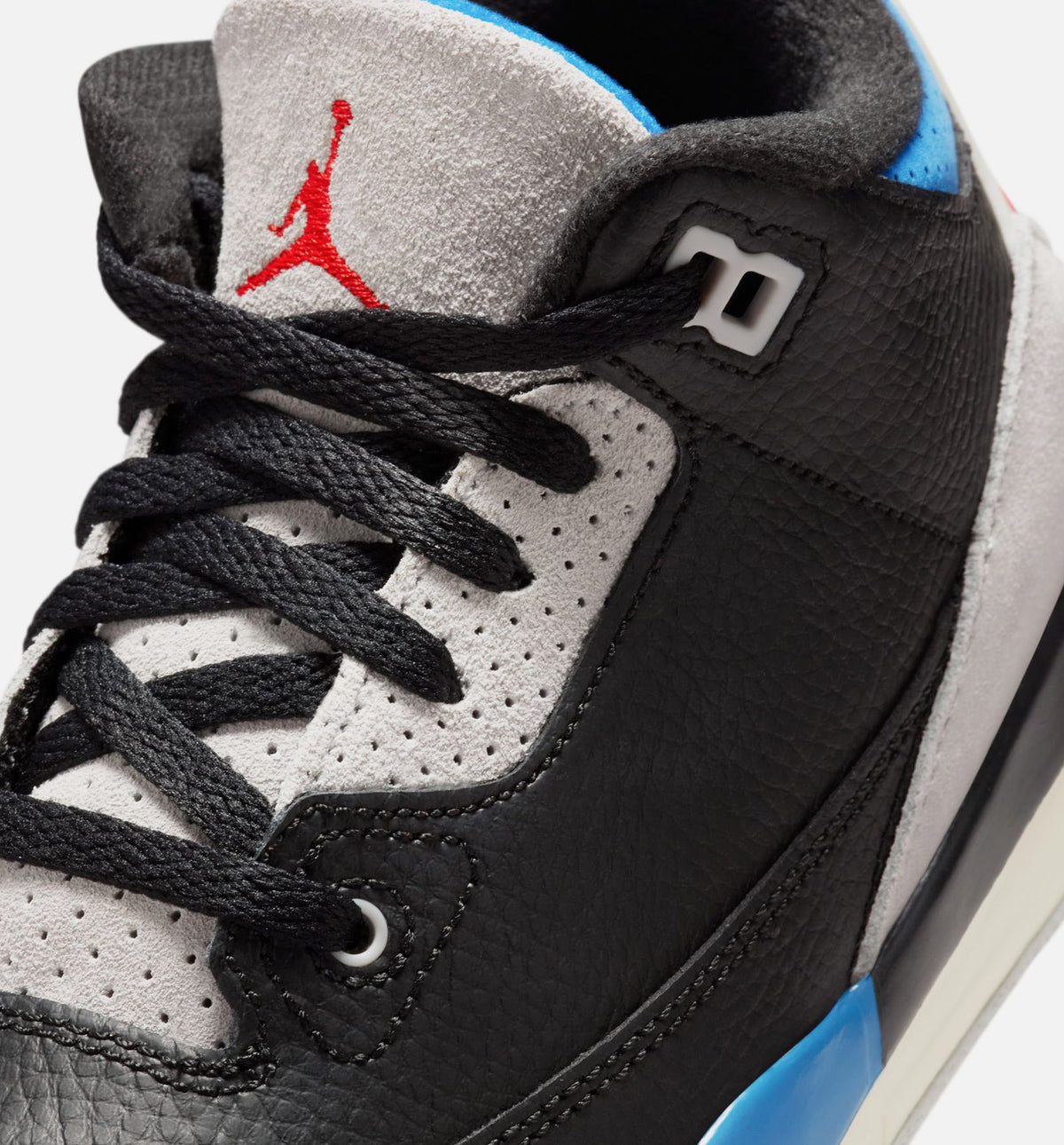 Air Jordan 3 Retro OG Rare Air Preschool Lifestyle Shoe - BlackChile RedNeutral Grey