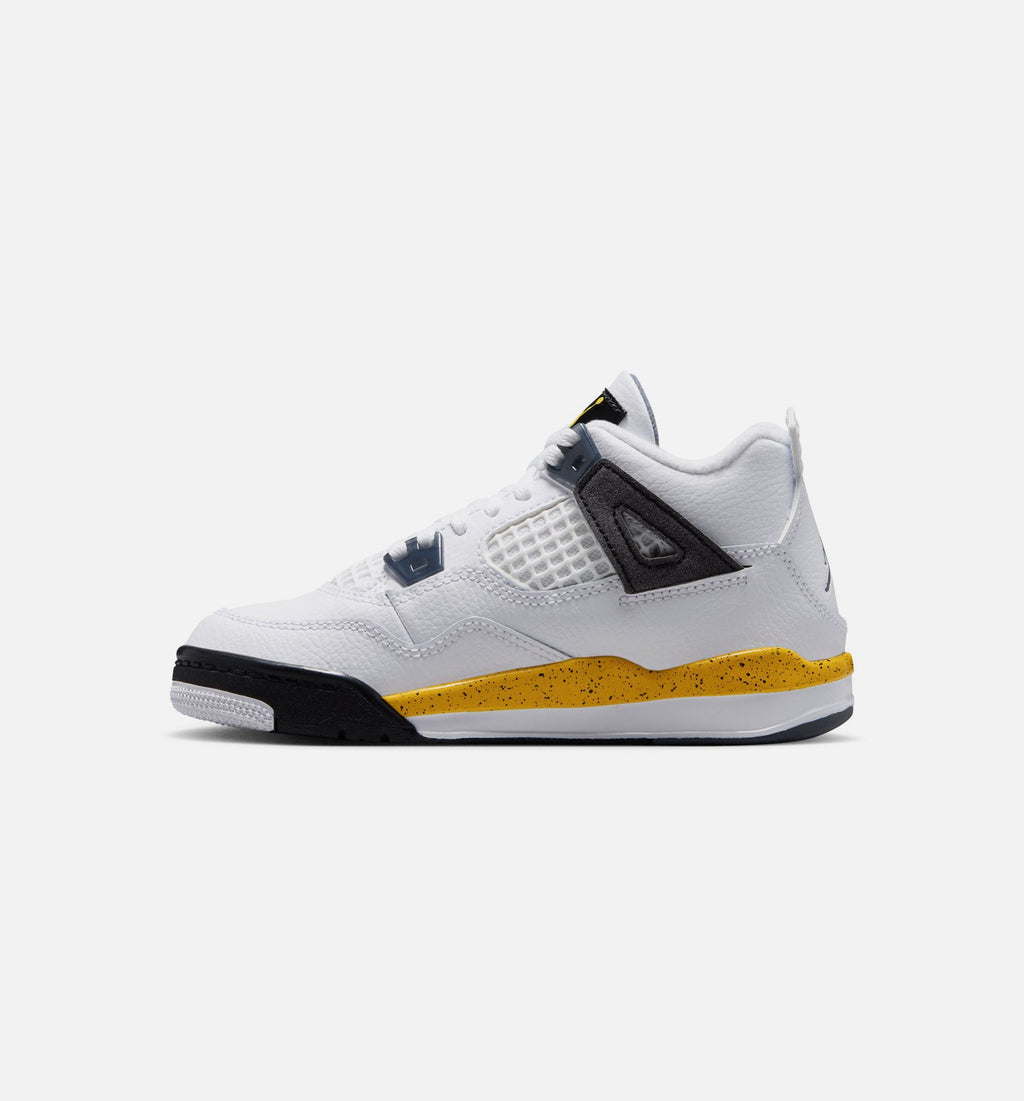 Air Jordan 4 Retro Rare Air Tour Yellow Mens Lifestyle Shoe - WhiteDark Blue GreyBlackTour Yellow Free Shipping