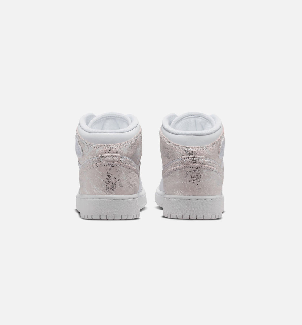 Air Jordan 1 Mid SE Grade School Sneakers - Field Silver