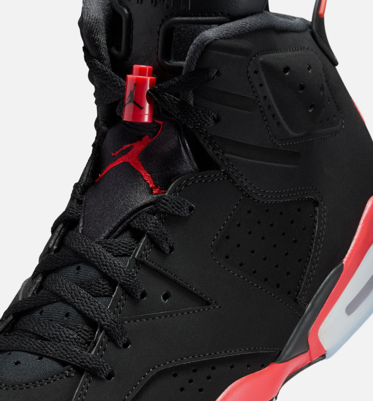 Air Jordan 6 Retro Infrared Salesman Mens Lifestyle Shoe - BlackLight Crimson