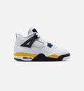 Air Jordan 4 Retro Rare Air Tour Yellow Grade School Lifestyle Shoe - WhiteDark Blue GreyBlackTour Yellow Free Shipping