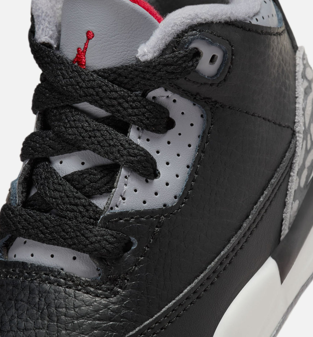 Air Jordan 3 Retro Black Cement Infant Toddler Lifestyle Shoe - BlackFire RedCement GreySummit White
