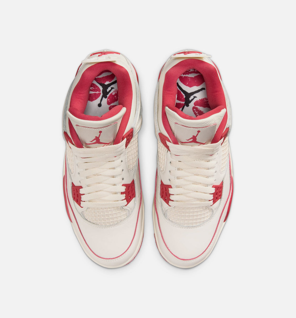 Air Jordan 4 Retro Valentines Day Womens Lifestyle Shoe - Pale IvorySierra RedTough Red