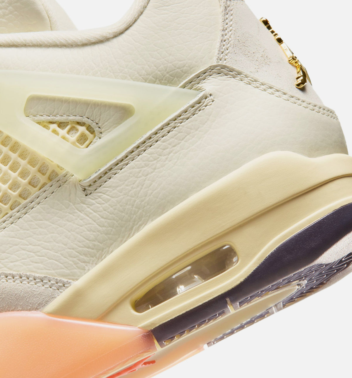 Air Jordan 4 Retro Birds of Paradise Womens Lifestyle Shoes - Coconut MilkMetallic GoldMuslinBright MangoSundialBlack