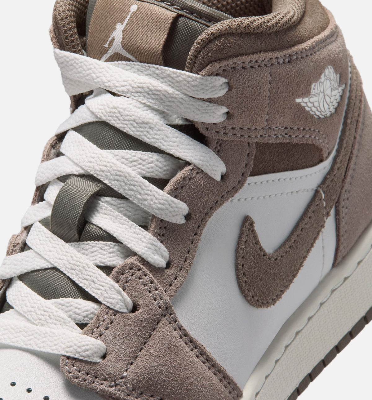 Air Jordan 1 Mid Grade School Sneakers - Enigma Stone