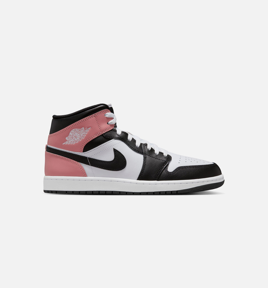 Air Jordan 1 Mid Men's Sneakers - White / Rust Pink