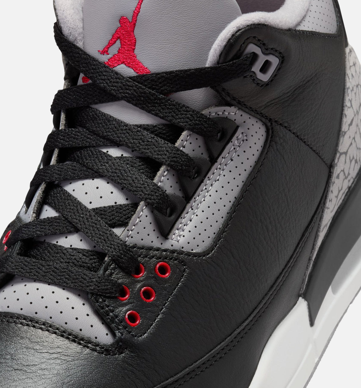 Air Jordan 3 Retro Black Cement Mens Lifestyle Shoe - BlackFire RedCement GreySummit White