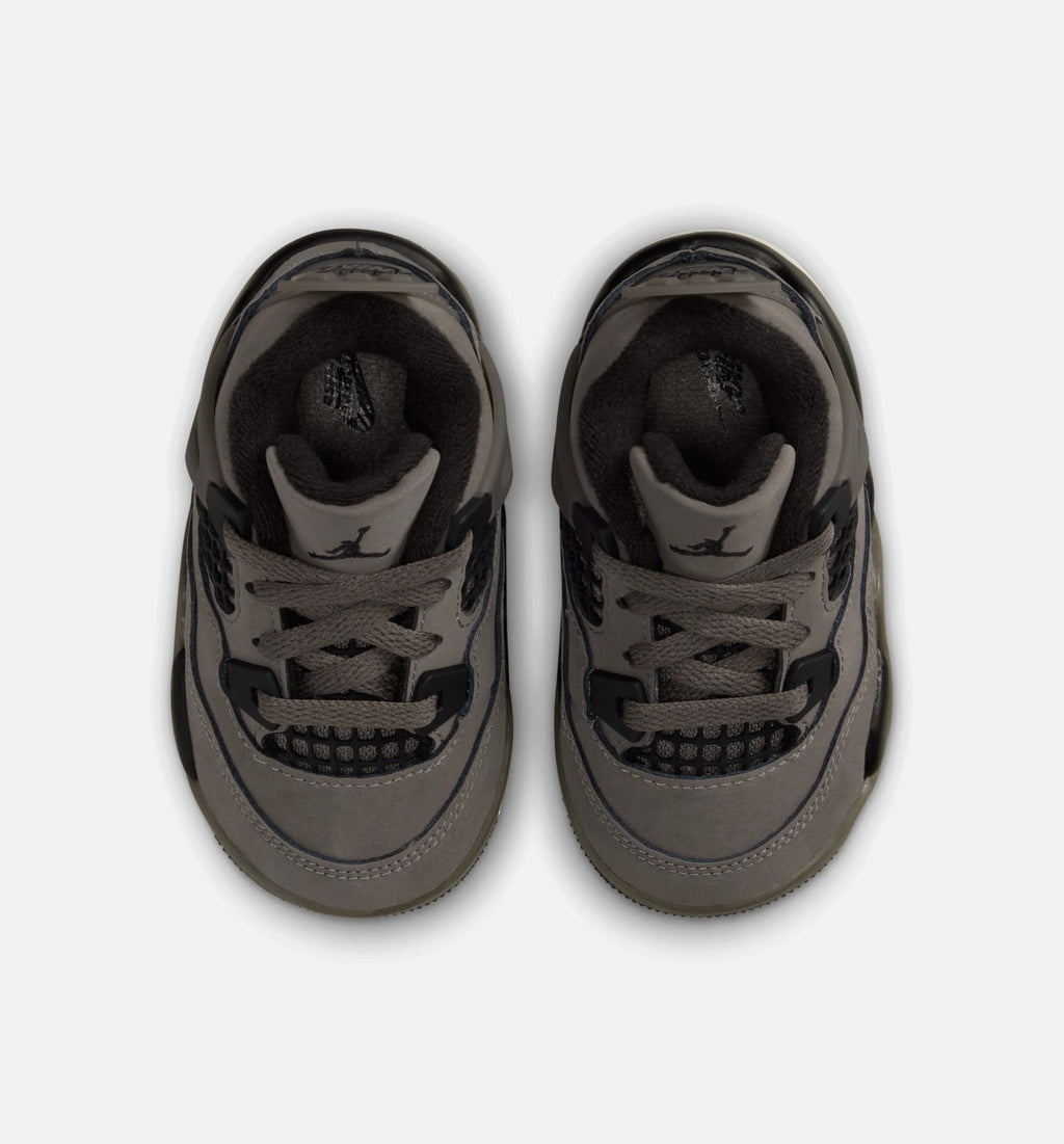 Air Jordan 4 Retro Cave Stone And Black Infant Toddler Lifestyle Shoe - Cave StoneBlackMoon Particle