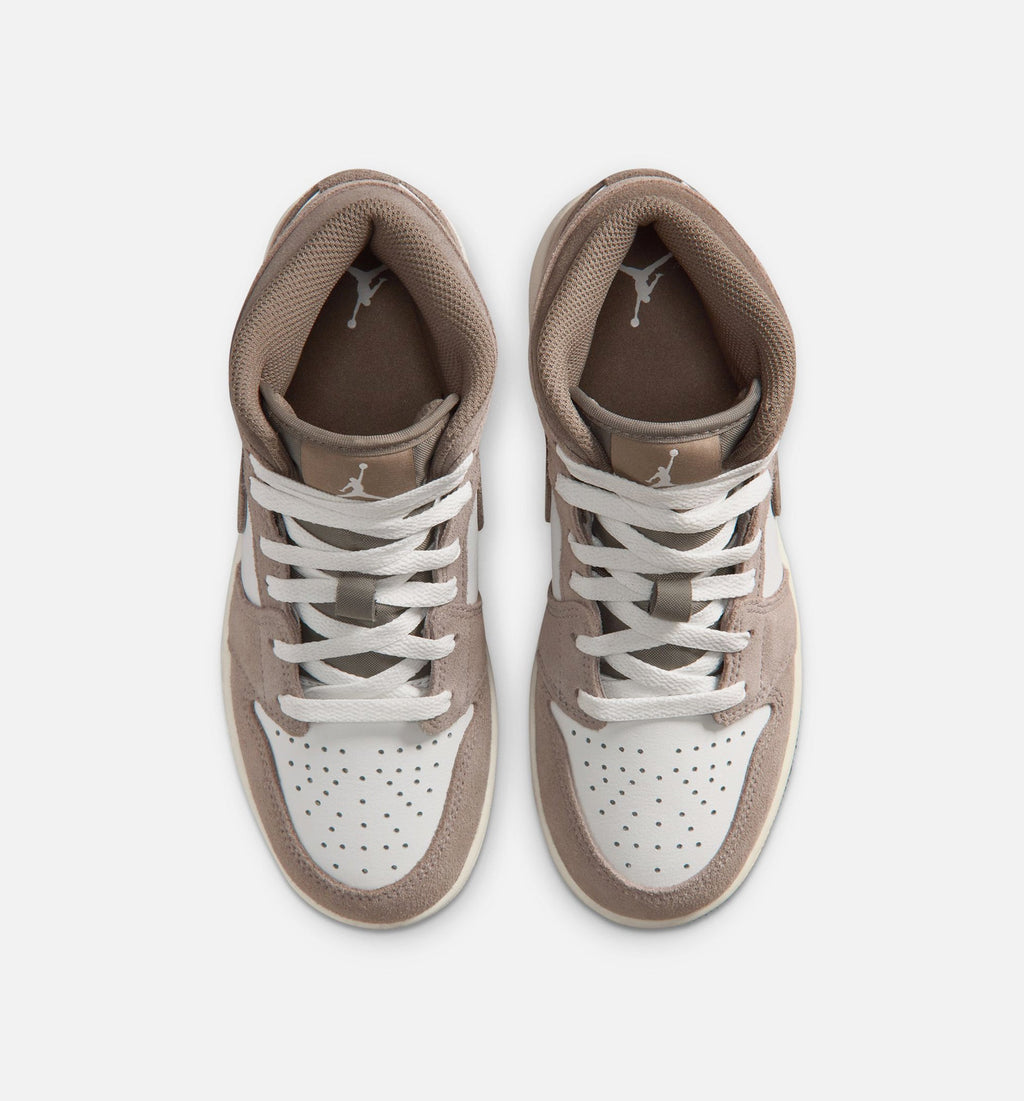 Air Jordan 1 Mid Grade School Sneakers - Enigma Stone