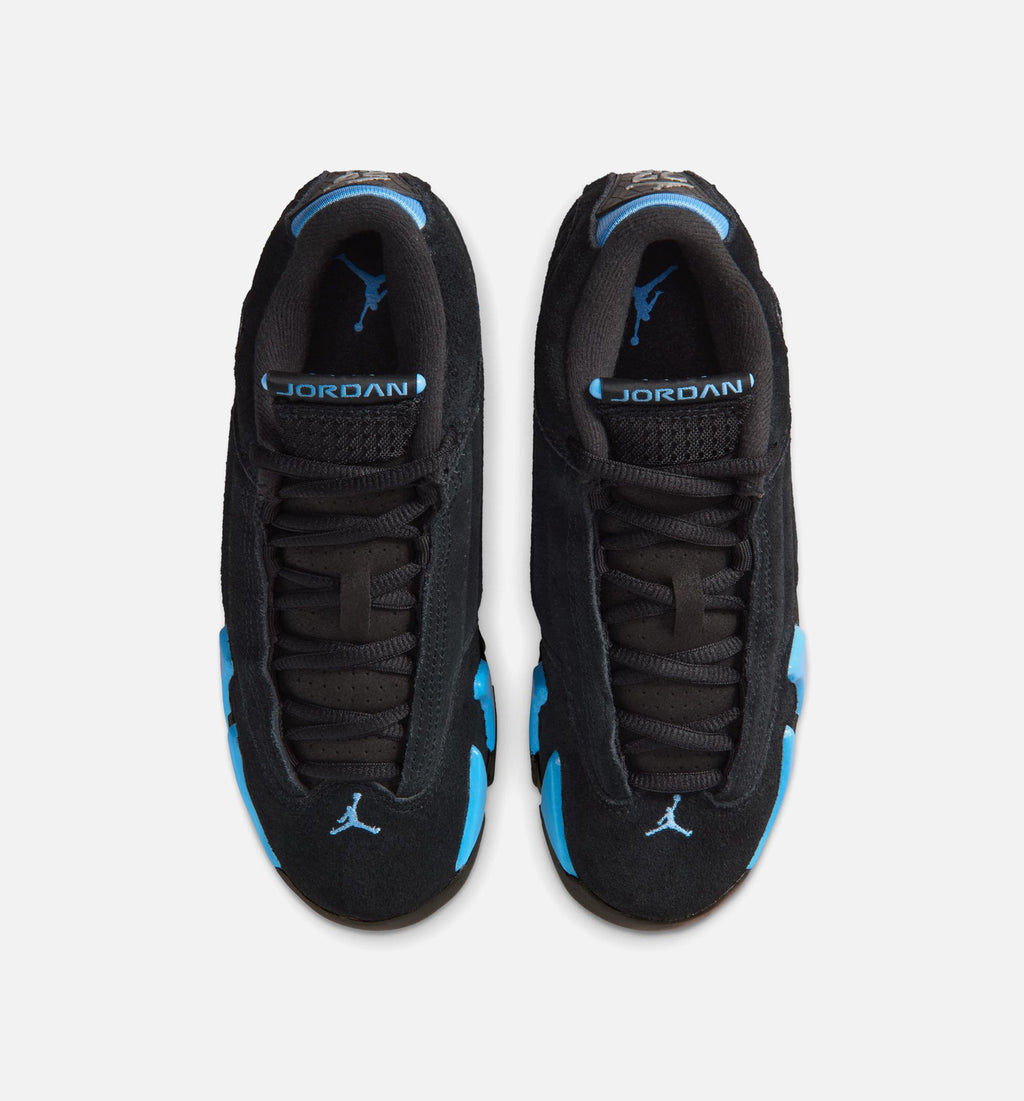 Air Jordan 14 Retro Black University Blue Grade School Lifestyle Shoe - BlackWhiteUniversity Blue