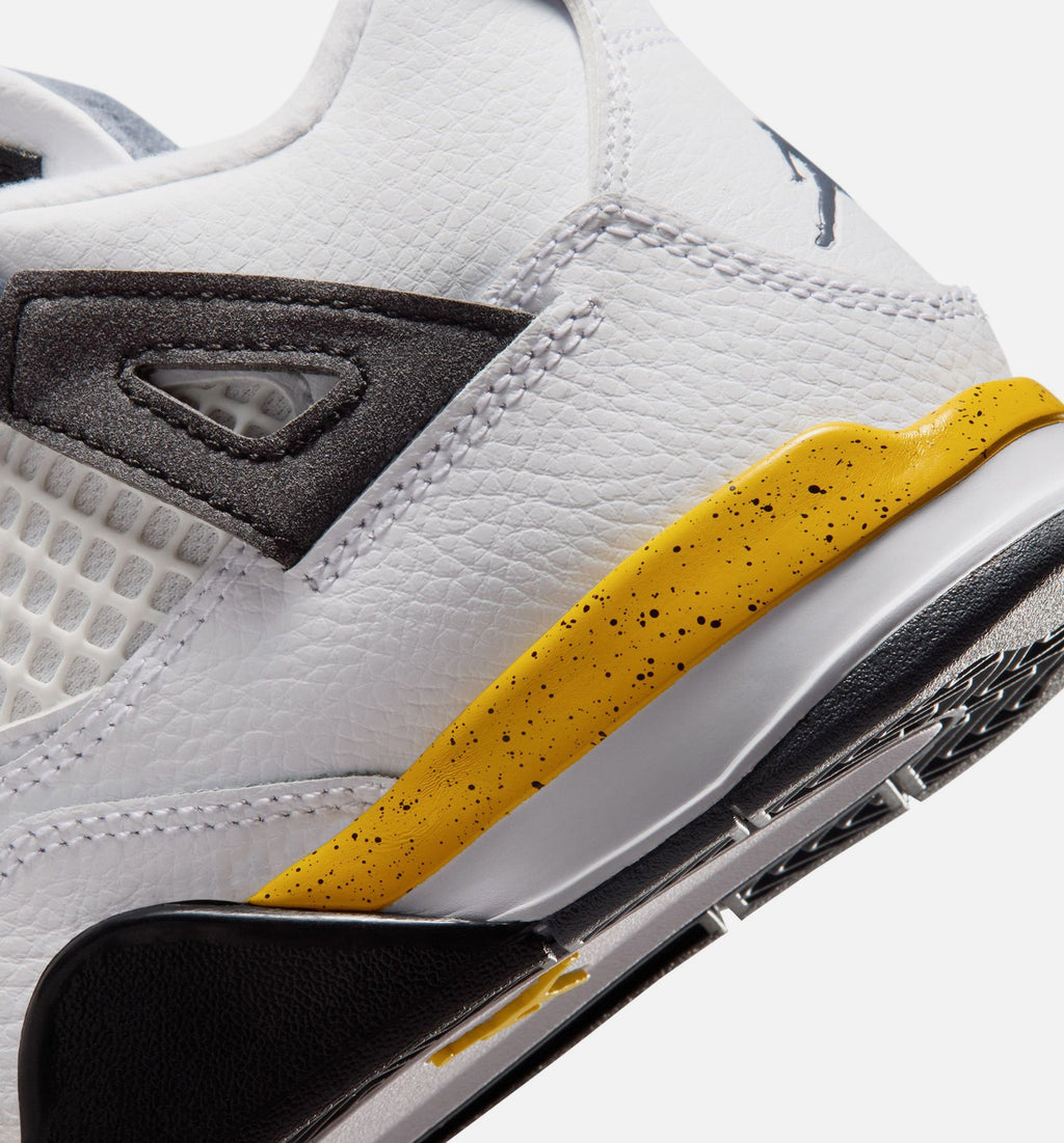 Air Jordan 4 Retro Rare Air Tour Yellow Mens Lifestyle Shoe - WhiteDark Blue GreyBlackTour Yellow Free Shipping