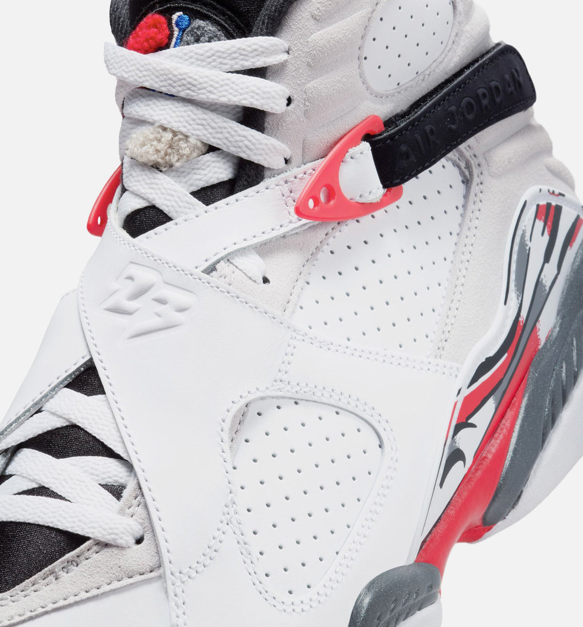 Air Jordan 8 Retro White And True Red Mens Lifestyle Shoe - WhiteBlackTrue Red