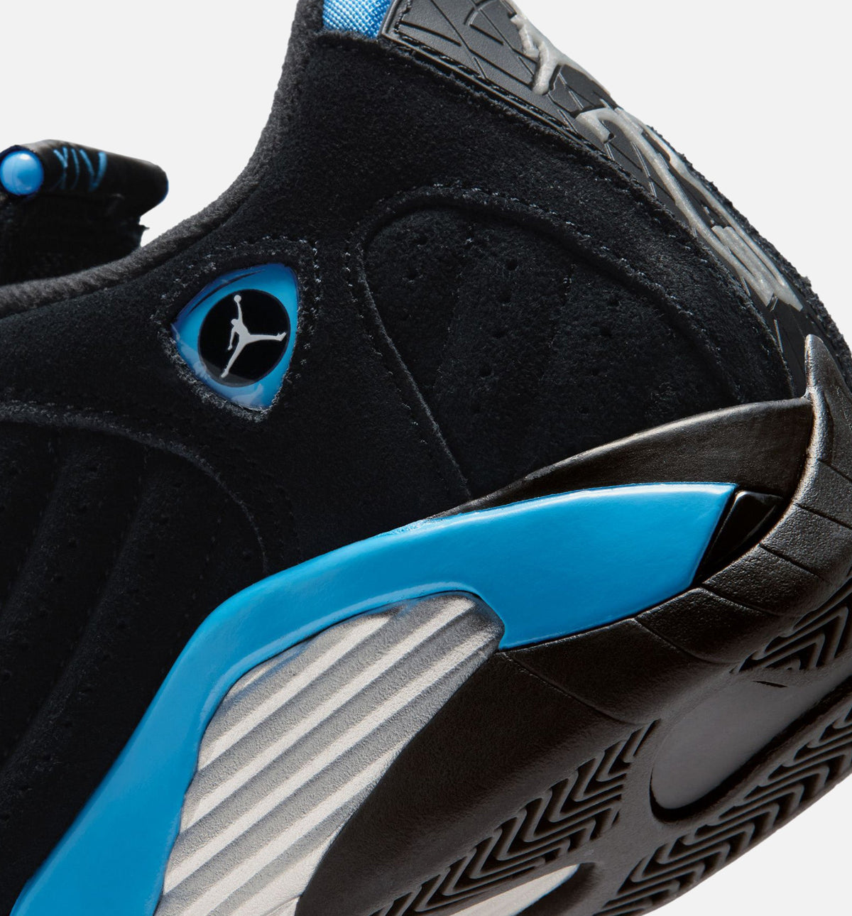 Air Jordan 14 Retro Black University Blue Grade School Lifestyle Shoe - BlackWhiteUniversity Blue