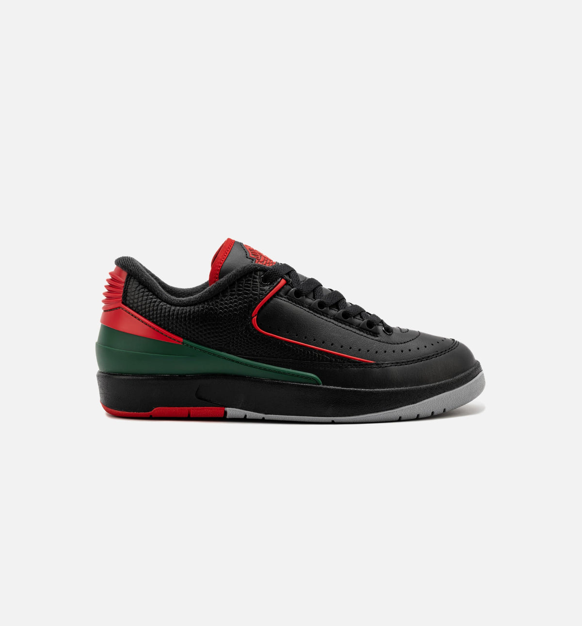 Air Jordan 2 Retro Low Christmas Grade School Lifestyle Shoe - BlackFire RedCement Grey
