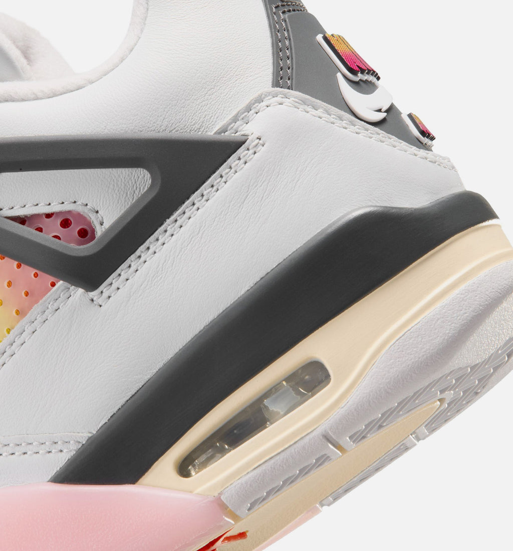 Air Jordan 4 Retro Comic Grade School Lifestyle Shoe - Off WhiteFire PinkAnthracite Free Shipping