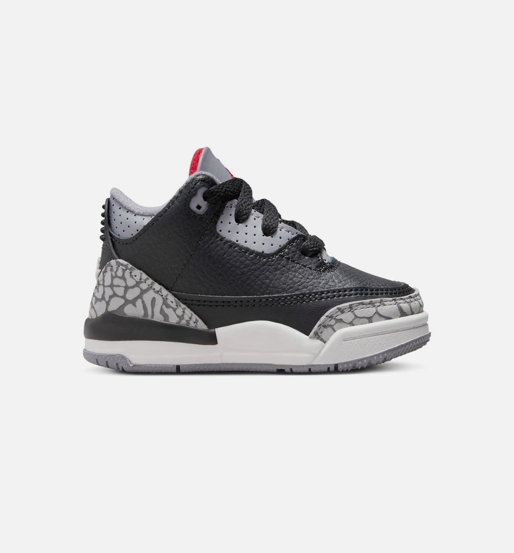 Air Jordan 3 Retro Black Cement Infant Toddler Lifestyle Shoe - BlackFire RedCement GreySummit White
