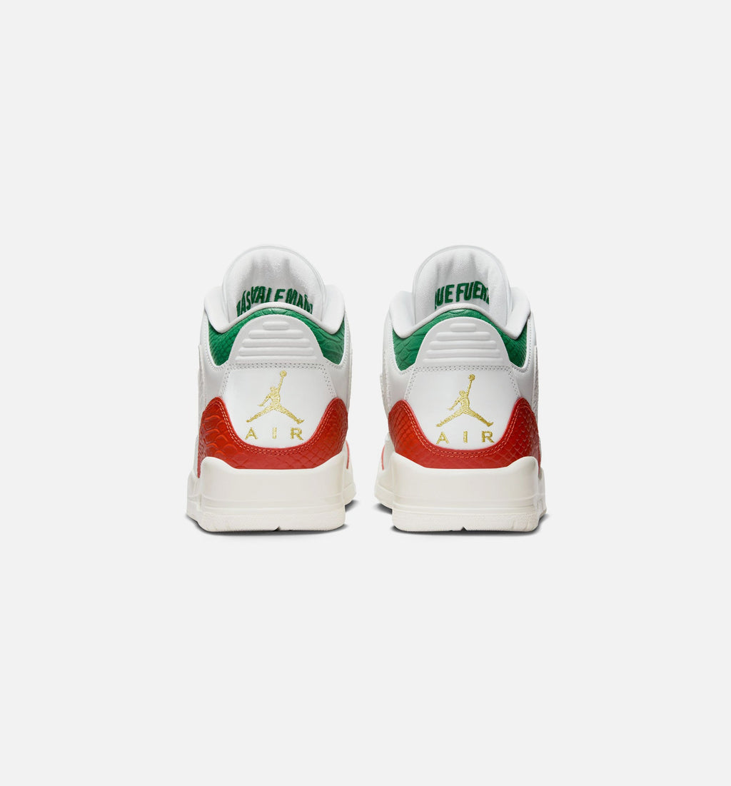 Air Jordan 3 Retro El Vuelo Mens Lifestyle Shoe - Summit WhitePine GreenDragon RedMetallic Gold