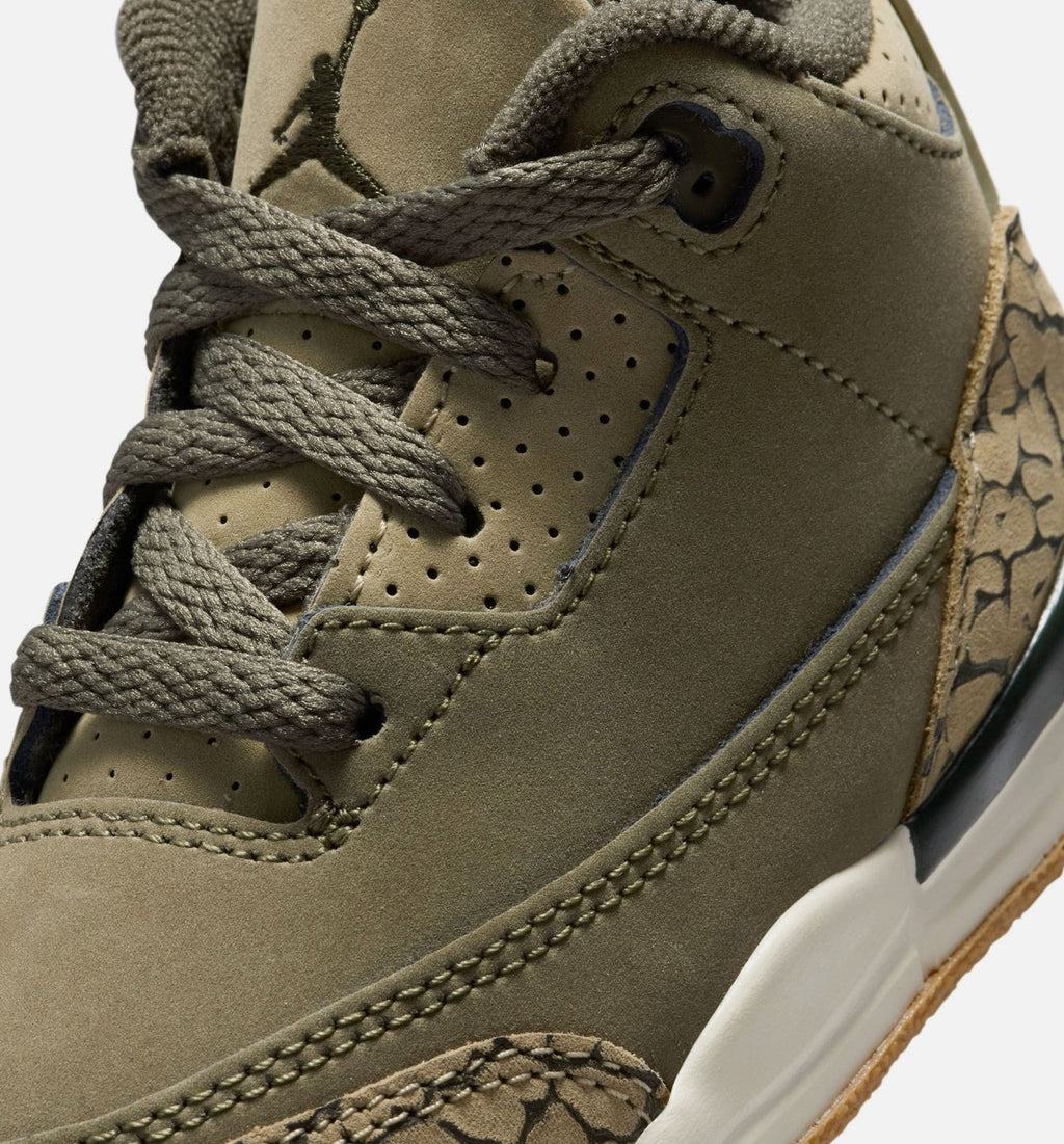 Air Jordan 3 Retro Medium Olive Infant Toddler Lifestyle Shoe - Medium OliveSequoiaNeutral OliveSail Free Shipping
