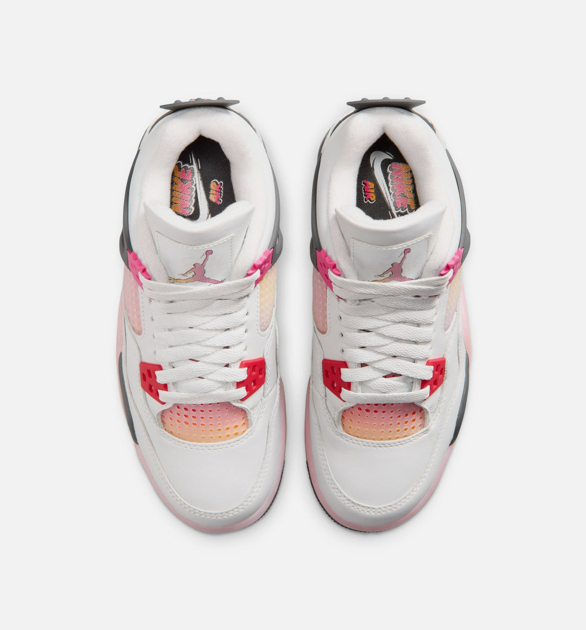 Air Jordan 4 Retro Comic Grade School Lifestyle Shoe - Off WhiteFire PinkAnthracite Free Shipping