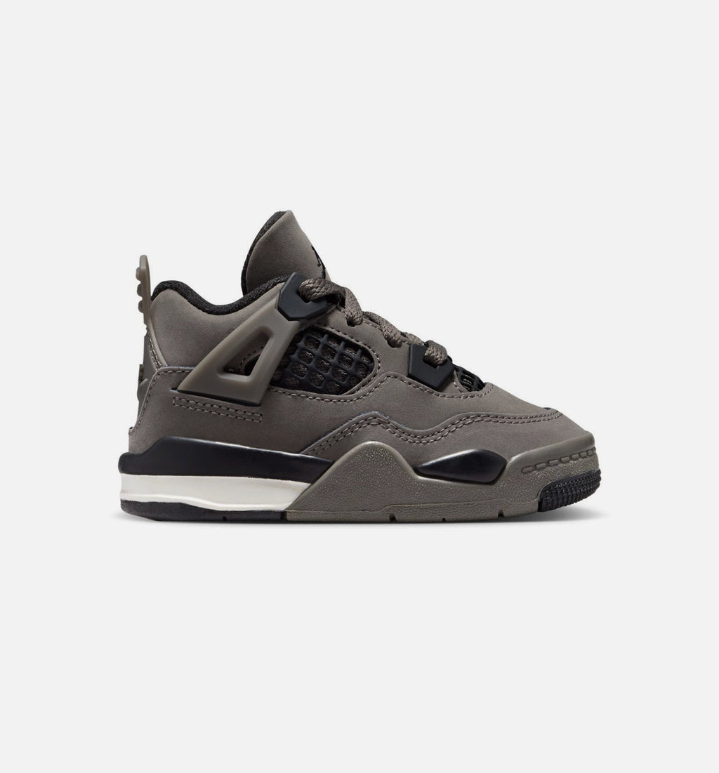 Air Jordan 4 Retro Cave Stone And Black Infant Toddler Lifestyle Shoe - Cave StoneBlackMoon Particle