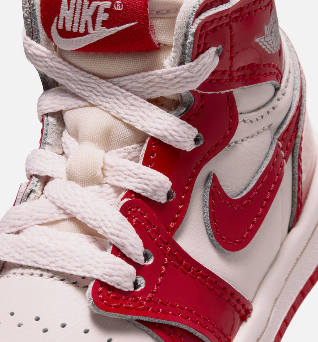Air Jordan 1 Retro High OG Nails And Grails Infant Toddler Lifestyle Shoe - University RedMetallic Silver Free Shipping