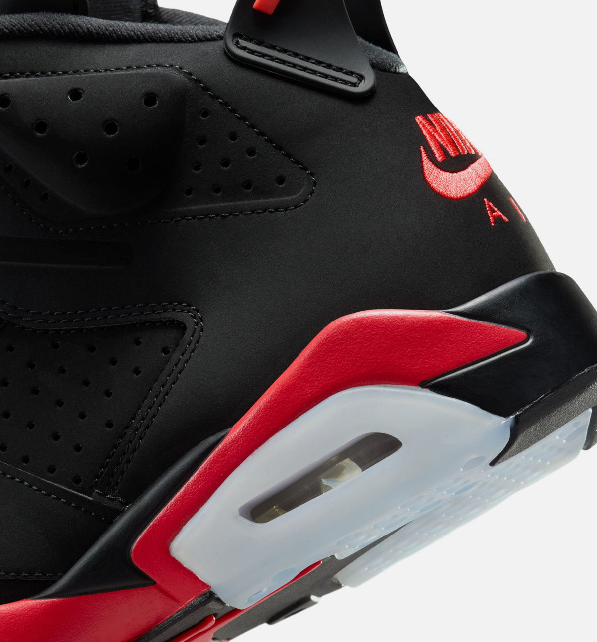 Air Jordan 6 Retro Infrared Salesman Mens Lifestyle Shoe - BlackLight Crimson