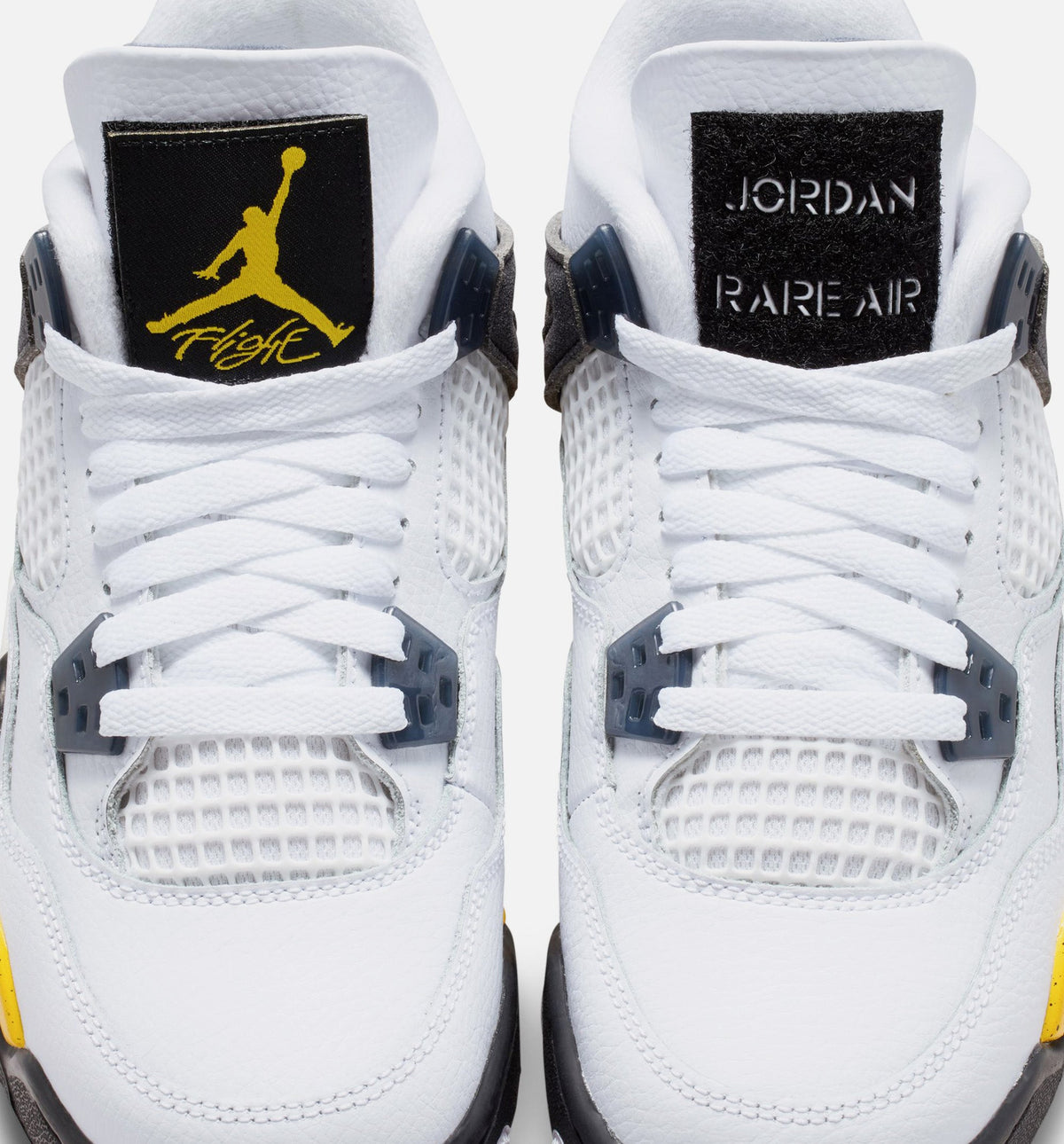 Air Jordan 4 Retro Rare Air Tour Yellow Grade School Lifestyle Shoe - WhiteDark Blue GreyBlackTour Yellow Free Shipping