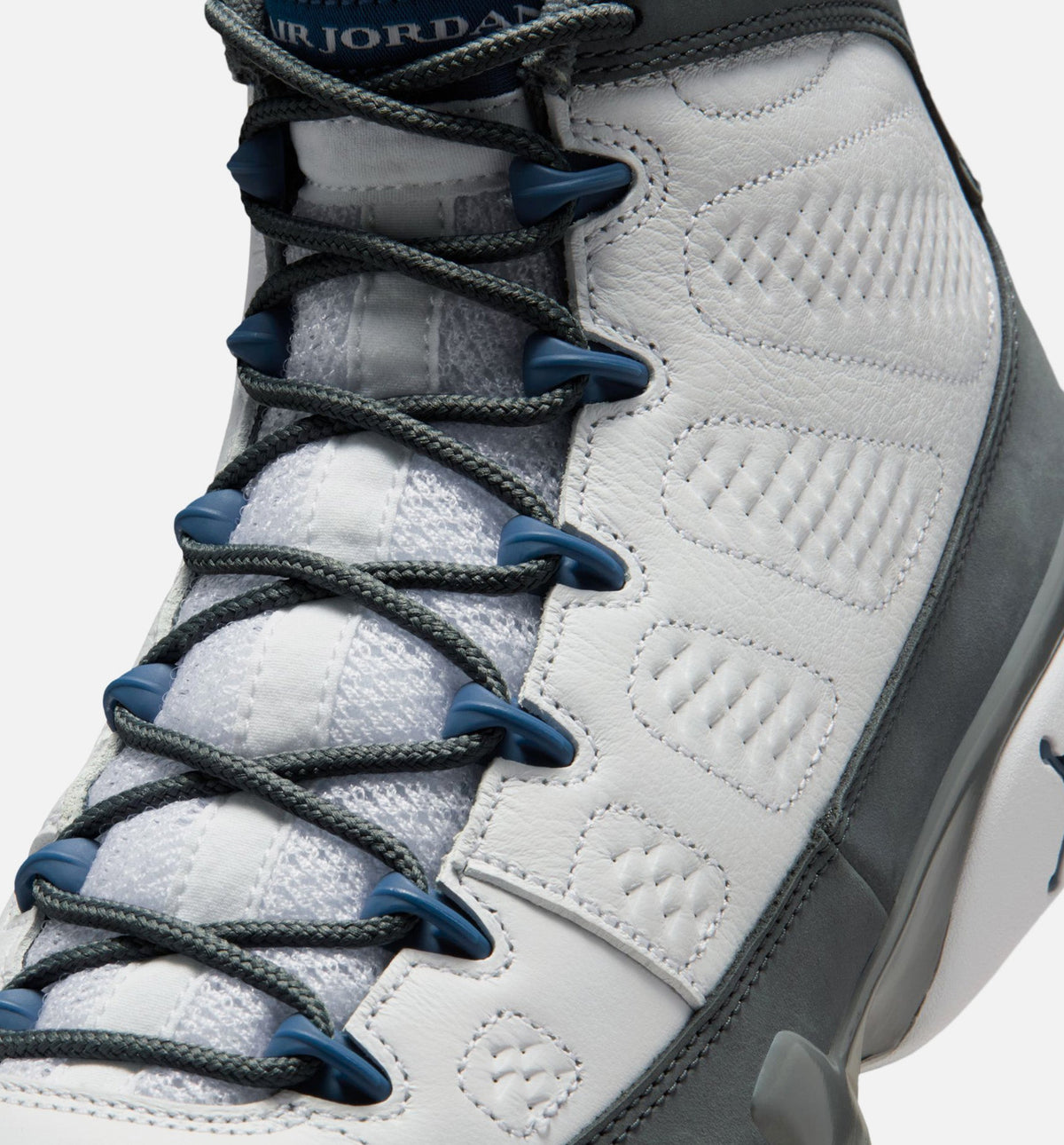 Air Jordan 9 Retro Flint Grey and French Blue Mens Lifestyle Shoe - WhiteFrench BlueFlint Grey