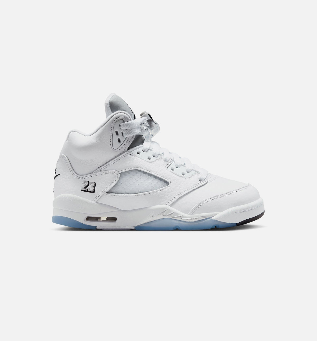Air Jordan 5 Retro OG White Metallic Grade School Lifestyle Shoe - WhiteBlackMetallic Silver Free Shipping