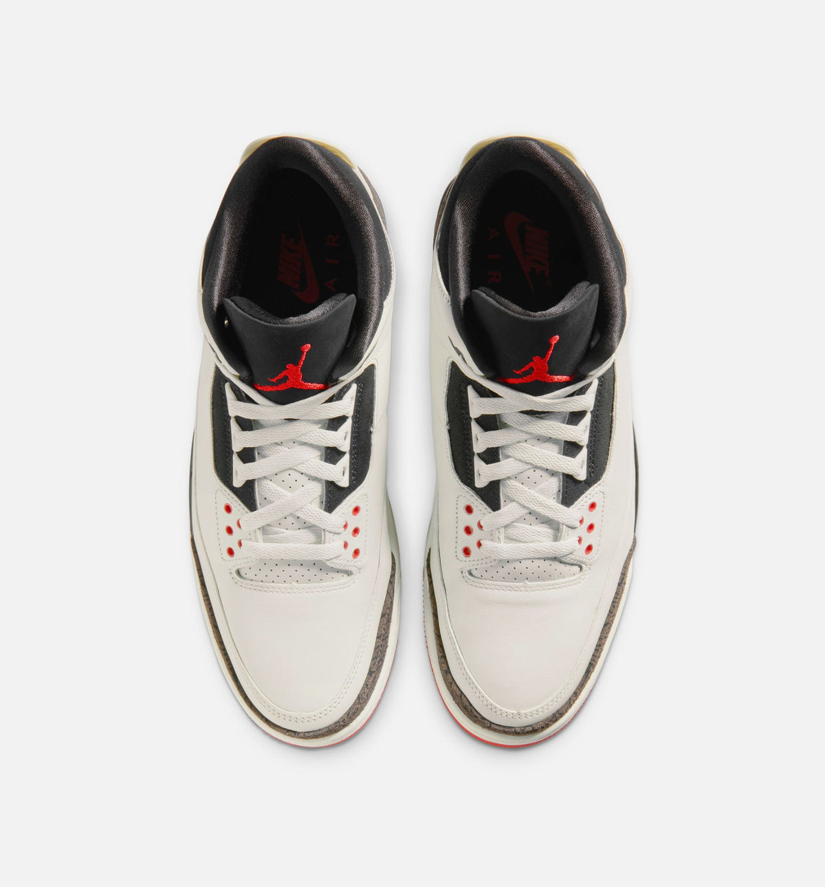 Air Jordan 3 Retro Sail and University Red Mens Lifestyle Shoe - SailBlackUniversity RedPale Ivory