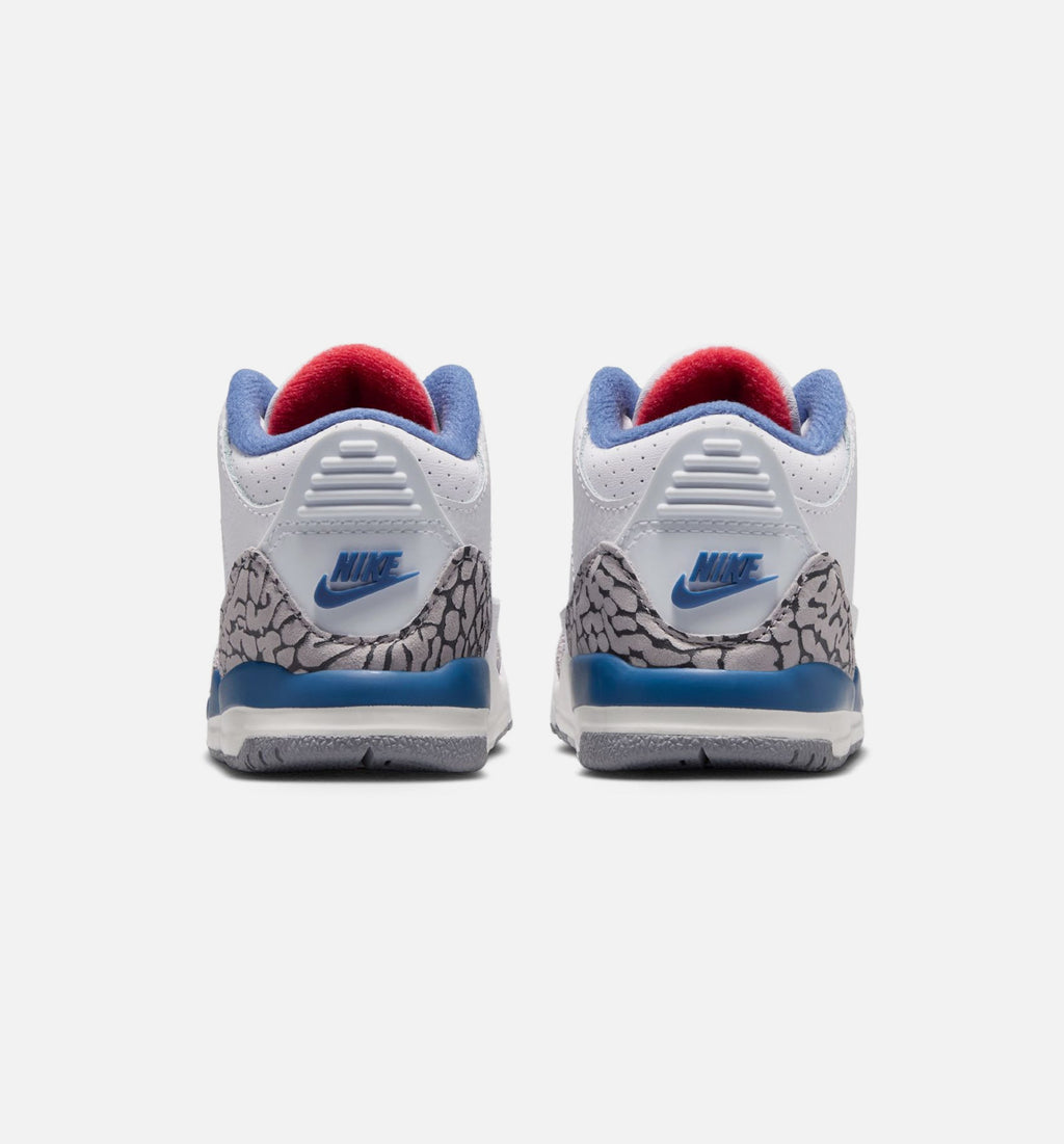 Air Jordan 3 Retro OG True Blue Infant Toddler Lifestyle Shoe - WhiteFire RedTrue Blue Free Shipping
