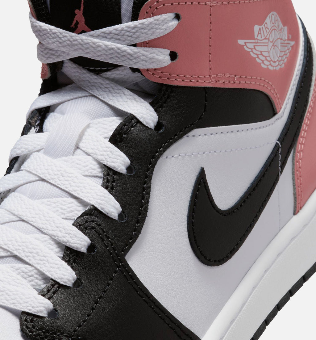 Air Jordan 1 Mid Men's Sneakers - White / Rust Pink