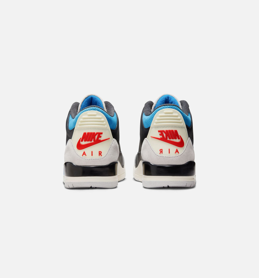 Air Jordan 3 Retro OG Rare Air Mens Lifestyle Shoe - BlackChile RedNeutral Grey