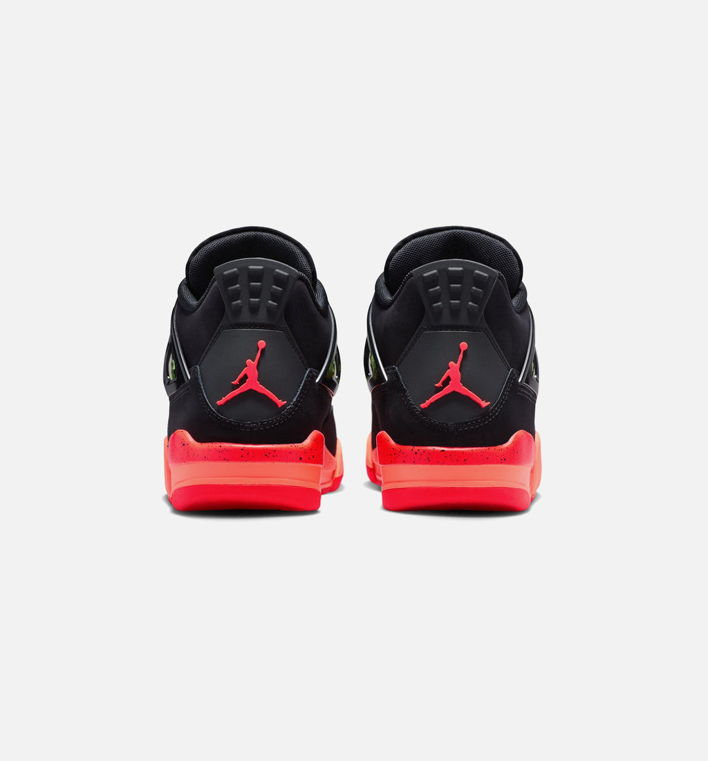 Air Jordan 4 Retro Black Infrared 23 Grade School Lifestyle Shoe - BlackInfrared 23Bright Mango