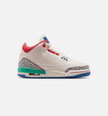 Air Jordan 3 Retro Play Your Way Grade School Lifestyle Shoe - ChalkTrack RedTrue BlueKinetic Green Free Shipping