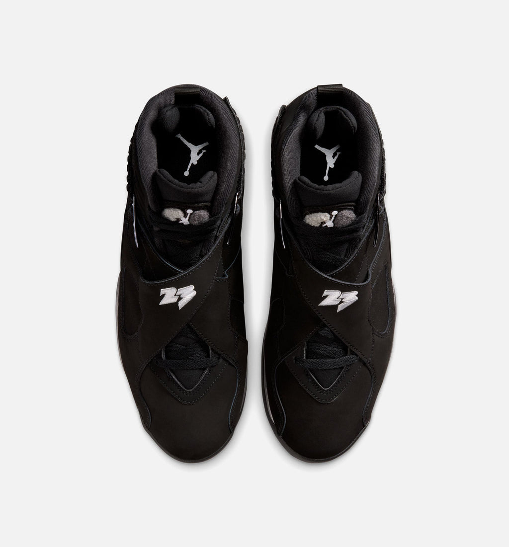 Air Jordan 8 Retro Chrome Black And Light Graphite Mens Lifestyle Shoe - BlackWhiteLight Graphite