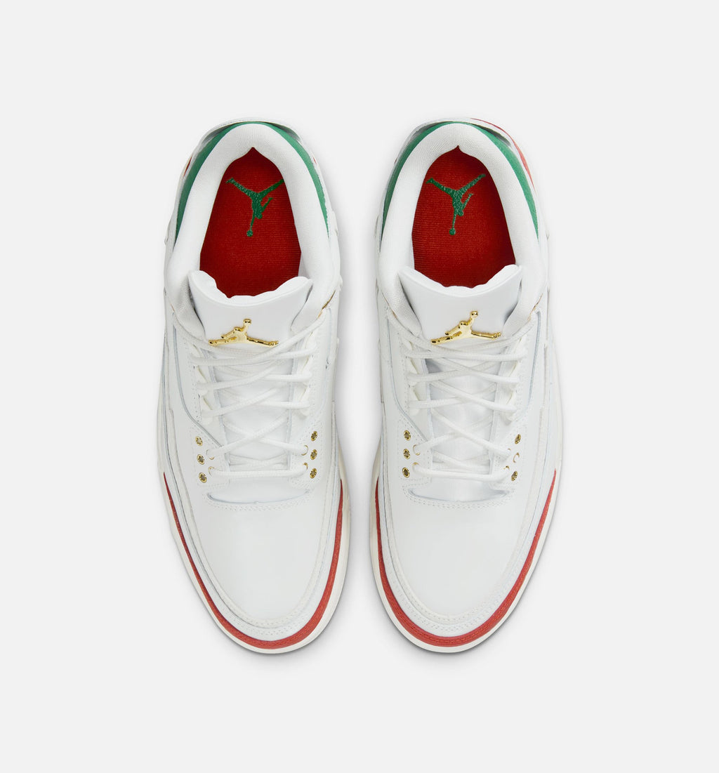 Air Jordan 3 Retro El Vuelo Mens Lifestyle Shoe - Summit WhitePine GreenDragon RedMetallic Gold