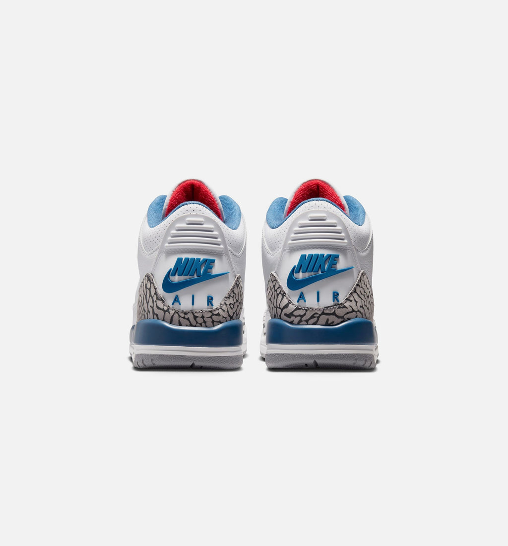 Air Jordan 3 Retro OG True Blue Grade School Lifestyle Shoe - WhiteFire RedTrue Blue Free Shipping